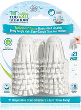TubShroom Toss Disposable Bathtub Drain Strainers - Chemical-Free Hair Traps Safe for Kids, Pets, and Septic Systems