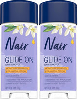 Nair Glide On Depilatory Stick – Mindful Bath Time Ritual for Sensitive Skin, Argan Oil and Orange Blossom Hair Removal