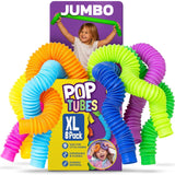 Nutty Toys Pop Tubes – Large 8-Pack Calming Sensory Tool for ADHD and Autism, Quiet Home Therapy Aid