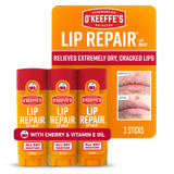 O'Keeffe's Lip Repair with Cherry & Vitamin E – Mess-Free Travel Lip Care for Carry-Ons
