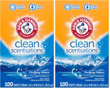 ARM & HAMMER Fabric Softener Sheets, 100 sheets, Purifying Waters – Simple Single-Box Laundry Essential