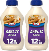 Kraft Mayo Garlic Aioli (12 oz Bottle) – Backyard BBQ and Grill Sauce for Burgers, Steaks, and Cookouts