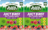 Black Forest Juicy Burst Fruit Snacks for Kids – Individually Wrapped Lunchbox Pouches, Mixed Fruit, 40 Count