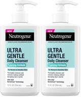 Neutrogena Ultra Gentle Foaming Cleanser – Dermatologist-Tested Daily Face Wash for Delicate, Reactive Skin, 12 fl. oz