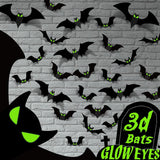 Haunted Hollow 3D Bat Wall Set – Gothic Living Room Accent Decor, Glow-in-the-Dark Spooky Statement Piece