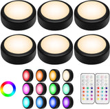 Alivation Flame-Free LED Puck Lights for Senior Stair Safety, Battery Night Lighting with Auto-Off Timer for Hallway and Bathroom