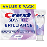 Crest 3D White Brilliance Bright Mint Toothpaste – Three Tube Whitening Set for a Clean, Uncluttered Bathroom Counter