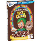 Lucky Charms Chocolatey Chocolate Cereal with Marshmallows – Quick Grab-and-Go Family Breakfast Cereal for Busy School Mornings, 10.6 oz