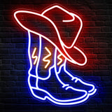 Kavaas Cowboy Boot Neon Sign – Unique Housewarming Present for Western Decor Lovers, Rustic Living Room and Den Wall Light