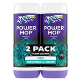 Swiffer PowerMop Floor Cleaning Solution with Unstopables Fresh Scent – Streamlined Clean for Uncluttered Living Rooms, No-Bucket Refill, 25.3 fl oz, 2 Pack