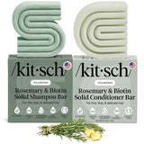 Kitsch Rosemary & Biotin Shampoo and Conditioner Bar Set – Restorative Hair Care Ritual, Spa-Inspired Volume Boost