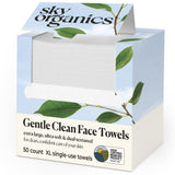 Sky Organics Gentle Clean Face Towels for Camping Trip Essentials, Portable Plant Fiber Wipes