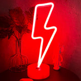 Lightning Bolt Neon Sign - Flameless LED Night Light for Bedroom, Cool Running Neon Style Lamp with No Glass