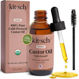 Kitsch Organic Castor Oil – Hexane Free and Plastic Free Beauty Oil for Health Conscious Clean Routines