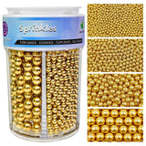 Gold Sprinkles for Cake Decorating – Elegant Birthday Gift for Her, Pearl Sprinkle Set for Home Bakers
