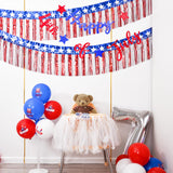Mega-L 4th of July Metallic Fringe Streamers – 2-Pack Weatherproof Backdrop for Camping & Backyard Events