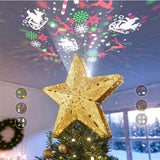 DG-Direct 3D Hollow Sparkling Star Tree Topper with Rotating Cool White Snowflake Light – Modern Bedroom & Family Room Christmas Decor
