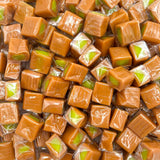 LAETAFOOD Caramel Cubes Candy – School Lunchbox Treat, Individually Wrapped Vanilla Caramel with Green Apple Filling, 1 lb Bag