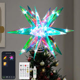 Christmas Star Tree Topper – Outdoor Patio and Porch Decor, Weather Ready 16.4ft USB Light