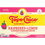 Topo Chico Sabores Raspberry with Lemon – Sugar-Free Desk Drink for Office Focus and Midday Energy Boosts, 12oz 8pk