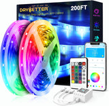 DAYBETTER RGB LED Strip 100ft – Auto Timer Dorm Room Lighting for Teen Boys and Girls
