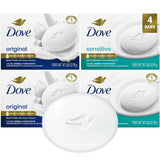 Dove Beauty Bar Soap 4-Pack – Clean, Uncluttered Bathroom Counter Staple, Sensitive Skin & Original, 2.6 Oz Bars