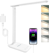 White crown LED Desk Lamp with 5 Lighting Modes – Stylish Bedroom Decor Piece for Cozy Corners