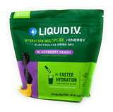 Liquid I.V. Hydration Multiplier + Energy Drink Mix – Blackberry Peach, Self-Care Essential for Morning Hydration and Clean Energy