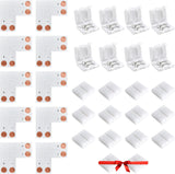 JACKYLED Waterproof LED Strip Connectors for Patio and Deck RGB Accent Lighting, 10mm 4-Pin Outdoor Kit