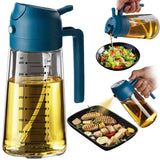 TrendPlain Glass Olive Oil Sprayer for Cooking – 470ml 2-in-1 Oil Mister for Healthy Meal Prep and Calorie-Conscious Home Cooking
