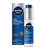 NIVEA MEN Age Defense Face Serum for Dry Skin – Mindful Evening Skincare Step With Pro-Retinol, 1.7 Fl Oz Pump Bottle
