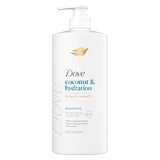 Dove Coconut & Hydration Shampoo – Tropical Coconut Scent for Stress-Relief Shower Ritual, 28 Fl Oz