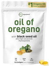 Micro Ingredients Oil of Oregano and Black Seed Oil Softgels, 150 Count – Thoughtful Herbal Wellness Gift for Mom and Her Daily Routine