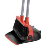 MR.SIGA Broom and Dustpan Set with Adjustable Long Handle, Family Floor Sweeper for Playroom and Entryway Messes, Gray