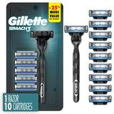 Gillette Mach3 Shaving Set – Thoughtful Father's Day Gift for Dad, 3-Blade Cartridge Refills Bundle