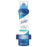 Secret Clinical Strength Dry Spray Antiperspirant for Women – Skin-Friendly PH Balancing Formula, 72hr Odor Control