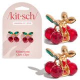 Kitsch Cherry Rhinestone Mini Clips – Premium Hair Accessories for Her, Elegant Sparkly Clips for Special Occasions