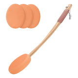AmazerBath Lotion Applicator for Back & Feet – Spa-Style Self-Care Tool for Seniors and Postpartum Recovery, 17" Curved Handle with 4 EVA Pads, White