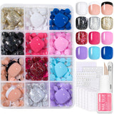 Beetles Press on Nails Kit – Work From Home Ready Manicure, Snag Free Short Almond Press On Nails That Won't Catch on Keyboards