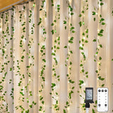 suddus Vine Curtain Lights – Effortless Minimalist Bedroom Decor, Single Warm White Glow on Pre-Lit Artificial Ivy