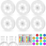 Aroolo Minimalist LED Puck Lights 6 Pack – Wireless Recessed Style Lighting for Clean Modern Interiors