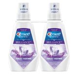Crest 3D White Brilliance Whitening Mouthwash – Alcohol-Free Clean Mint, 2x1L Family-Safe Twin Pack
