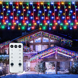 Lumivox Icicle Lights – Thoughtful Housewarming and Holiday Gift for Her with 8 Modes and Timer, 32.8ft Cool White
