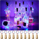 Aluan Slim Cork LED Bottle Lights 10 Pack – Minimalist Home Accent with Neutral Warm White Glow and Clean Silver Wire