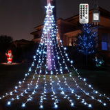 WBao Minimalist Christmas Lights Outdoor, Clean 344 LED Waterfall in Warm White and Cool White for Uncluttered Holiday Curb Appeal