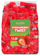Candylish Strawberry Twists – Soft Chewy Red Licorice Bulk Candy for School Classroom Parties and Playdates