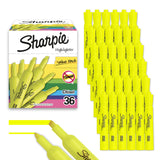 Sharpie Tank Style Highlighters – Practical Gift for Teachers Preparing Classroom Materials, Chisel Tip Yellow 36 Count