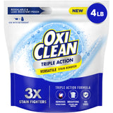 OxiClean Triple Action Versatile Stain Remover Powder – Color-Safe Laundry Booster for Kids' Uniforms and Play Clothes