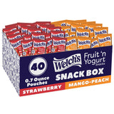 Welch's Yogurt Coated Fruit Snacks – After-School Snack Pack for Kids, Strawberry & Mango Peach Variety