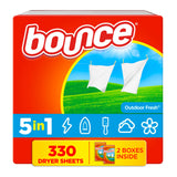 Bounce Bulk Dryer Sheets Outdoor Fresh 330ct for Remote Worker Wardrobes, Less Wrinkles Between Meetings